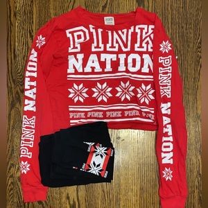 SIZE SMALL PINK CHRISTMAS SET